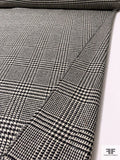 Italian Glen Plaid Brushed Wool Jacket Weight - Black / Ivory