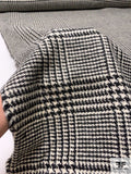 Italian Glen Plaid Brushed Wool Jacket Weight - Black / Ivory