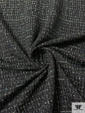 French Ladies Tweed Suiting - Black / Olive / Seafoam