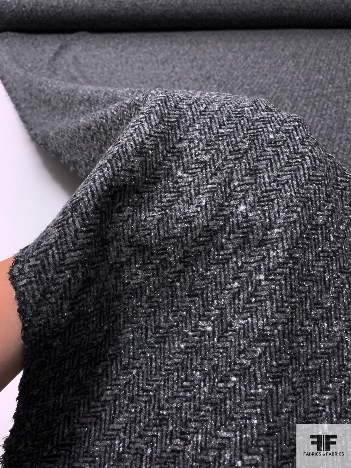 Italian Tweed-Look Woven Knit - Grey / Black