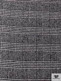 Italian Glen Plaid Brushed Wool Blend Jacket Weight - Black / Ivory