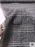 Italian Glen Plaid Brushed Wool Blend Jacket Weight - Black / Ivory