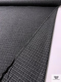 Italian Hazy Plaid Brushed Suiting - Black / Grey / Off-White