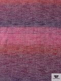 French Loosely Woven Virgin Wool Blend Tweed Suiting - Magenta / Red / Purple