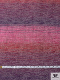 French Loosely Woven Virgin Wool Blend Tweed Suiting - Magenta / Red / Purple
