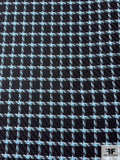 Italian Windowpane Plaid Virigin Wool Ladies Suiting - Black / Dusty Seafoam / Off-White