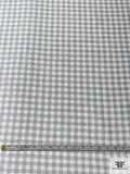 Gingham Check Micro-Bouclé Spring Tweed Suiting - Dusty Light Blue / Light Ivory