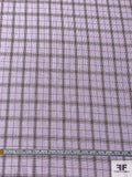 Italian Plaid Spring Tweed Suiting - Lilac / Tan / Brown / Off-White