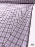 Italian Plaid Spring Tweed Suiting - Lilac / Tan / Brown / Off-White