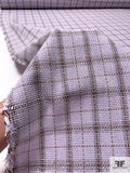 Italian Plaid Spring Tweed Suiting - Lilac / Tan / Brown / Off-White