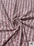 Luxury Tweed Suiting with Lurex Fibers - Shades of Purple / Light Ivory