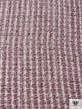 Luxury Tweed Suiting with Lurex Fibers - Shades of Purple / Light Ivory