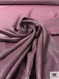 Italian Micro-Houndstooth Yarn-Dyed Metallic Suiting - Hot Pink / Black / White / Silver