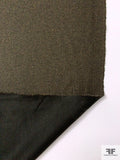 Italian Brushed Jacket Weight Knit - Heather Olive Brown