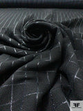 Italian Metallic Windowpane Luxury Suiting - Black