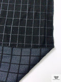 Italian Metallic Windowpane Luxury Suiting - Black
