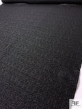 Italian Solid Metallic Tweed Suiting - Black