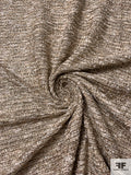 Italian Metallic Tweed Suiting - Rose Gold / Off-White / Grey