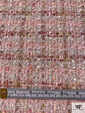 Italian Luxe Metallic Tweed Suiting with Fine Sequins - Pinks / Gold / Silver