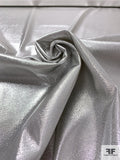 Italian Solid Stretch Lamé Suiting - Silver