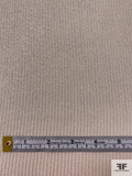 Italian Vertical Striped Stretch Metallic Suiting - Beige / Silver