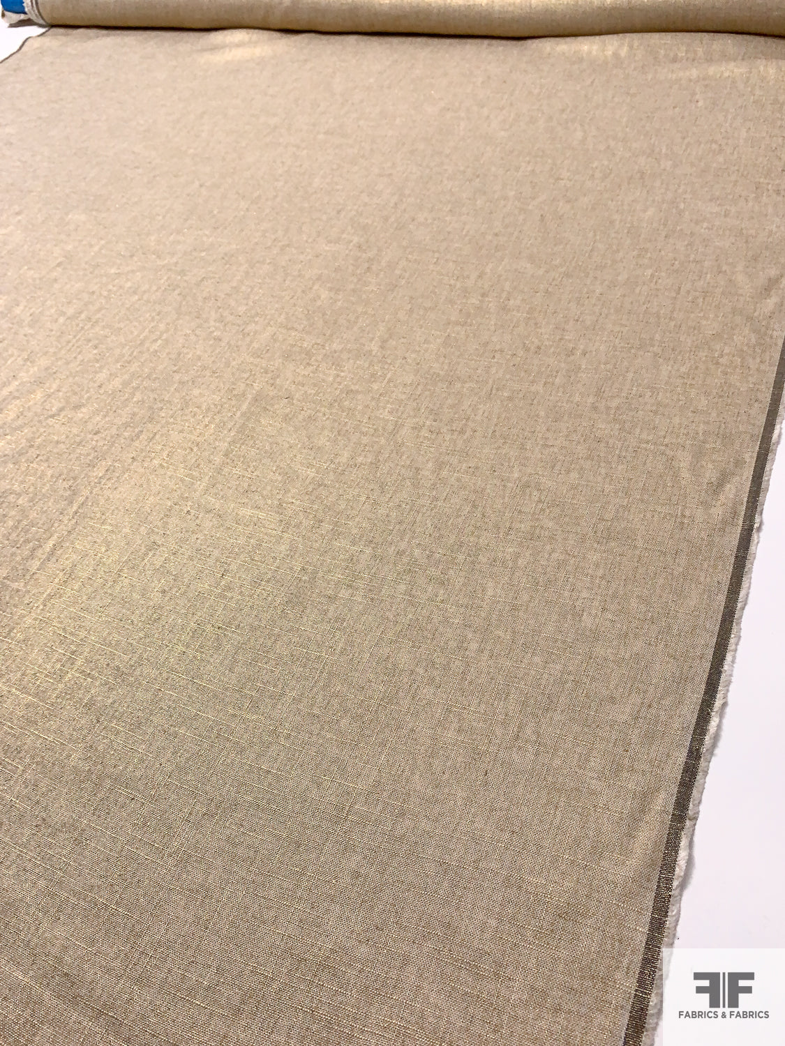 Foil Printed Linen - Gold / Beige