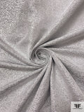 Italian Metallic Suiting with Vertical Stretch - Silver / White
