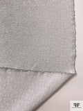Italian Metallic Suiting with Vertical Stretch - Silver / White