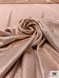 Metallic Foil Printed Faux Suede - Rose Gold