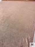 Metallic Foil Printed Faux Suede - Rose Gold