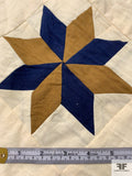 Star Prism Stitched Patchwork Cotton - Navy / Peanut Brown / Cream