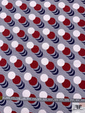 Circle Crescents Printed Cotton Poplin - Navy / Red / White