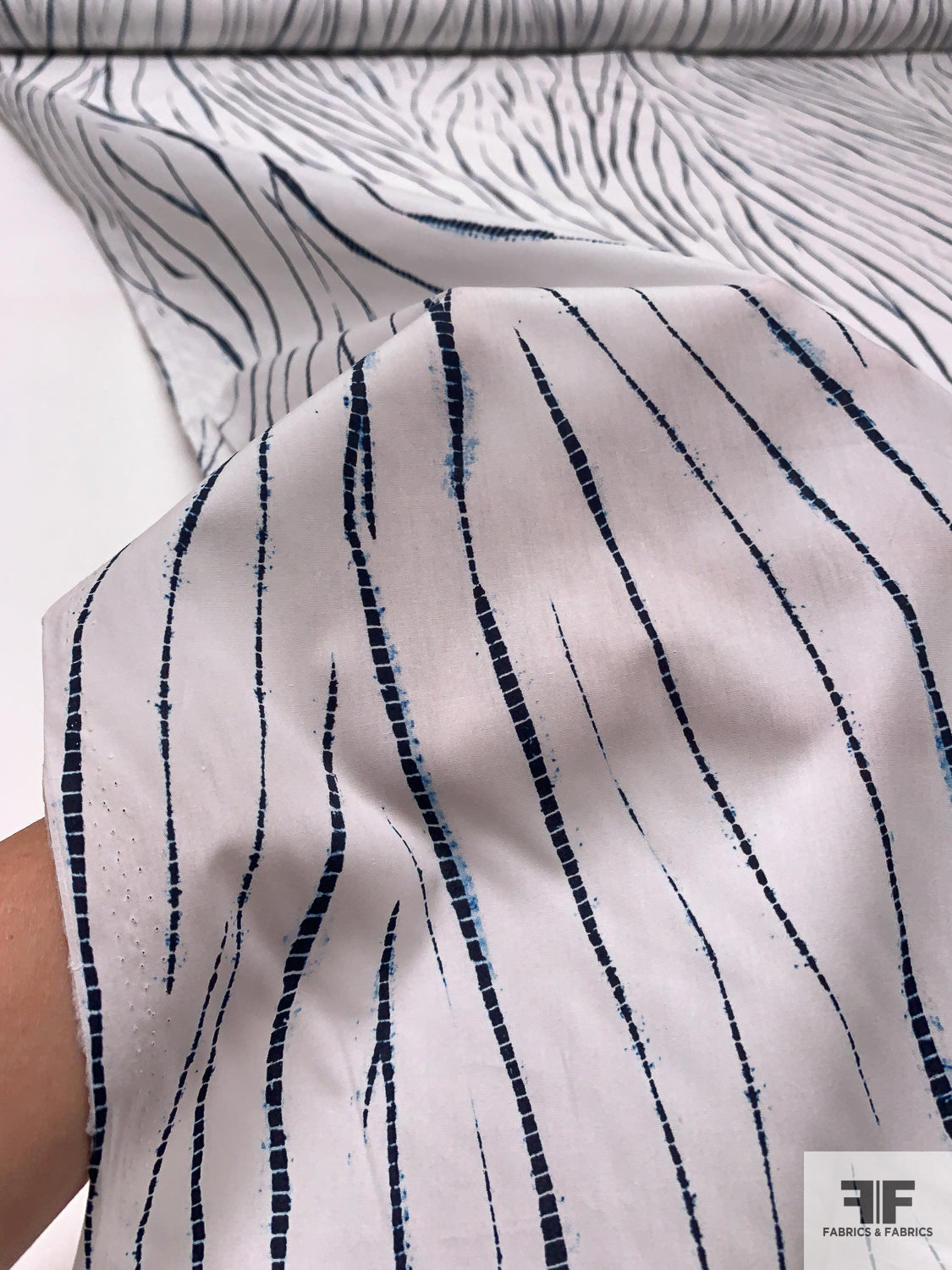 Scaly Lines Printed Cotton Lawn - Navy/White | FABRICS & FABRICS Fabrics & Fabrics Scaly Lines Printed Cotton Lawn - Navy/White | FABRICS & FABRICS Fabrics & Fabrics