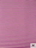 Horizontal Striped Printed Cotton Lawn - Orchid Purple / Light Tan