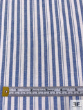 Vertical Striped Washed Cotton Chambray - Denim Blue / Off-White