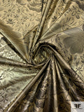 Italian Floral Jacquard Tissue Lamé - Gold / Black