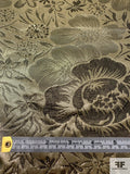 Italian Floral Jacquard Tissue Lamé - Gold / Black