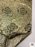 Italian Floral Jacquard Tissue Lamé - Gold / Black