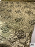 Italian Floral Jacquard Tissue Lamé - Gold / Black