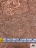 Italian Floral Jacquard Metallic Organza - Light Copper