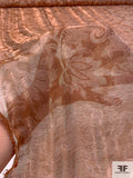 Italian Floral Jacquard Metallic Organza - Light Copper