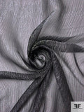 Italian Crinkled Silk Blend Gauze with Shimmer - Gunmetal Grey / Silver