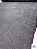 Italian Crinkled Silk Blend Gauze with Shimmer - Gunmetal Grey / Silver