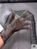 Italian Crinkled Silk Blend Gauze with Shimmer - Gunmetal Grey / Silver