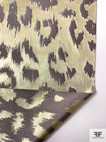 Made in England Animal Pattern Jacquard Lamé Brocade - Gold / Grey / Beige