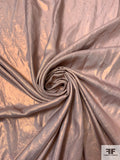 Italian Solid Foil Printed Polyester Twill - Pearlized Nude