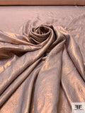 Italian Solid Foil Printed Polyester Twill - Pearlized Nude