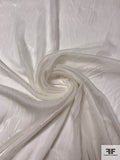 French Shimmery Polka Dot Jacquard Silk Chiffon - Off-White