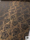 Italian Floral Jacquard Lamé Novelty - Copper / Dark Brown