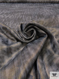 Italian Hazy Abstract Reversible Lamé Novelty - Black / Taupe / Gold